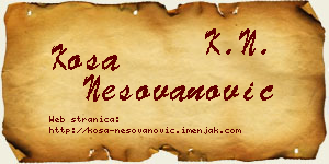Kosa Nešovanović vizit kartica